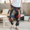 INCERUN Harem Print Retro Drop Crotch Joggers Cotton Trousers Baggy Loose Nepal Style Men Casual Pants S5XL 220629