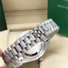 Full Diamond Watch Siyah Başkan 128238 43mm 18K Beyaz Altın Erkekler Otomatik Kutu