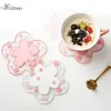 Flatware Sets Cherry Blossom Heat Insulation Table Mat Family Office Anti-skid Tea Cup MatFlatware