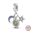 Charms in argento 925 con perline Pandora Bracciale con ciondoli Sirena Conchiglia di stelle marine Flamingo Drink Stars Moon Sun charmes ciondoli Gioielli con perline fini fai-da-te