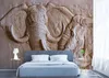커스텀 3D 벽지 벽화 거실 침실 구호 코끼리 배경 벽 벽화 벽 장식