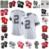 American College Football Wear 2022 NCAA Ohio State Buckeyes Custom Stitched College Football Jersey 1 Justin Fields Jeffrey Okudah 21 Parris Campbell Jr. 25 Mike We