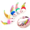 Jouets pour animaux de compagnie, jouets pour chats, plumes de queue colorées, souris en peluche pour l'ennui LK11104