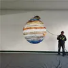 Aangepaste planeet opblaasbare ballonnen blaasstenen Maan met LED -licht voor advertentie decor feest plafonddecoratie