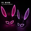 Carnival El Wire Masque Bunny Masque Masquerade a conduit le lapin de nuit Club Femme pour le mariage d'anniversaire 2207154118295