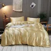 Satin Silk Peenvet Cover Set Pillowcase Quilt Ceborter Case Luxury мягкий шелковистый дышащий Double Queen King Y200417