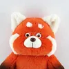 Dibujos animados rojo 35cm juguete giratorio oso Kawaii peluches periférico de animé lindo Animal Panda Rojo juguetes de peluche regalos de muñecas para niños