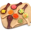 Simulation Food Wooden Spoon Party Favor Creative Children's Toy Keychains DIY Fridge Magnet Decorative Crafts Ornaments