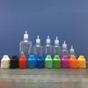 高品質のプラスチックエリキッドボトル5ml 10ml 15ml 20ml 30mlペット児童証明ボトル長くて薄いヒントDH8774