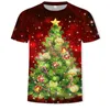 Erkek Tişörtler Erkek Tişört Markası Tasarımı Noel Noel Baba Ağacı Kardan Adam Batı Tatil 3D Baskı Kişiselleştirilmiş T-Shirmen's