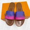 Sunrise Pastel Slippers for Women's Flat Mules Sandals Slidient Slies Slies مع Box