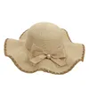 Bowknot Elegant Pearl Sun Hats Summer Outdoor Travel Straw Caps Ladies Dome Wide Brim Hat