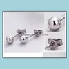 Stud Earrings sieraden 925 SIER GOUD GOT ​​Mode 6mm 8 mm Pearl/Bead/Ball For Women Men ED039 Drop Delivery 2021 6njix