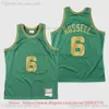 Custom 1962-63 Bill Basketball 6 Russell-tröjor sydda Vit Grön Svart Retro Russell Legend Vintage Jersey Storlek S-XXXL man kvinnor ungdom barn