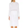 Sarongs Women Plus Size Summer Beach Wear Swim Suit Cover Up White Tunic Sexy Deep V-neck Self Belted Long Sleeve Dress Q947Sarongs