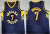 UOMINO BASKEBBALL Malcolm Brogdon Jersey 7 DOMANTAS SABONIS 11 REGGIE MILLER 31 Vintage Retro Navy Blue White Yellow Stripe Team Color tutto cucito per gli appassionati di sport