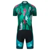 2024 Summer Leaves Green Pro Cycling Jersey Set Team Team Racing Sport Bicycle Kits Mens Mtb Short Bike Contleds A21