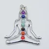Anhänger Halsketten 7 Chakra Stones Reiki Heilungspunkt Baum des Lebens Charme Schmuck Engel Round Ankh Yoga 3d Stein Halskette Anhänger
