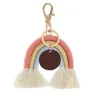 Portachiavi con nappa arcobaleno Portachiavi per donna Portachiavi fatto a mano Regalo fidanzato Ragazza Carina portachiavi Borsa ciondolo pendente