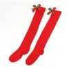 Femmes Halloween Fêtes de Noël Mode Contraste Rayé chaussettes de balle filles genou haute chaussette Noël Rayé Bas D034