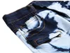 Mens Fold Elastic Skinny Jeans Designer Retro Slim Fit Biker Causal Bianched Pantaloni in denim TX1716194W