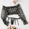 Nxy Sexy Underwear Women Sexy Lingerie Lace Gauze Top Underpants Temptation Sleepwear Set Fashion Bow See Through Underwear Plus Size s xxl 0401