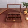 Watch Boxes & Cases Wooden Box Holder Storage Display Organizer Luxury Retro Solid Wood Casket Transparent Glass 12 Epitopes Watches CaseWat