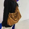 Unisex Canvas Casual Women Handbags Korean Retro Big Ladies Tote Shopper Oversize Female Shoulder Bag Weekend Vintage Man Purses 220512