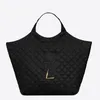 Sacs fourre-tout à grande capacité Socialite Diamond Lattice PU Cuir noir