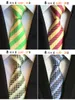 Klassiska silkemän slipsar nacke 8 cm Plaid randig för män formella affärsbröllopsfest slipsar gravater