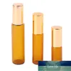 1ml 2ml 3 ml 10 ml Amber Roll på rullflaskor för eteriska oljor Refillerbara parfymflaskavdeabehållare