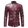 Camisa de smoking de smoking de vinho floral de bronzeamento floral 2022 marca slim fit manga longa camisas de vestido masculino camisa masculina