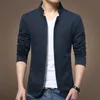 남성 재킷 패션 스탠딩 칼라 코트 슬림 한 적합 비즈니스 캐주얼 남성의 의류 플러스 크기 M 5xL 솔리드 220715