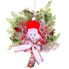 装飾的な花の花輪クリスマスデコレーションドールリボンリースホリデーガーランドハンギングオーナメントdiyフロントドアペンダントホームデコラ用