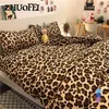 2021 New Bedding Sets Leopard Duvet Cover Pillowcase 3/4 Pcs Twin Queen King Size Bed Clothes for Home Textiles