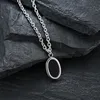 Anhänger Halsketten Mode Oval Herren O Kette Link Edelstahl Punk Halskette Für Ihn Männlich Schmuck 24 Zoll Anhänger Sidn22