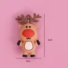 Figurines en PVC souple et Silicone, pendentif d'arbre de noël 3D, père noël bonhomme de neige, poupée Elk, jouets cadeaux pour enfants D013