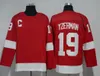 Vin Mens Vintage 19 Steve Yzerman Hockey Maglie 75 ° Anniversario Home Red Jersey Classic 1992 Nation Team 1984 Campbell Cucite C Patch M