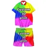 3D Custom Print Men Men Sets Sets Sets Lato krótkie spodnie dresowe Para ścieżki Bluza z głębi bluzy