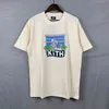 Camas de designer T para homens kith diamante manga curta lisa camiseta preta marca de moda marca redonda pescoço slim spirit social cara meio homem 00083