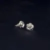 Vintage Flower Stud örhängen 925 Sterling Silver Jewelry for Women