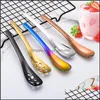 Cucchiai posate cucina da pranzo bar giardino 5 colori slot cucchiaio in acciaio inossidabile consegna goccia per bambini 2021 y5up2