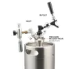 Dispenser per fusti di birra Pressurizzato Growler Mug Ball Lock Accoppiamento ad azione rapida 2L/64oz 3.6L/128oz 5L/170oz 8L/2.1Gal Acciaio inossidabile 18/8 Homebrewing Craft CO2