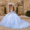 Şık pembe prenses quinceanera elbiseler kapalı omuz dantel aplikeler balo elbisesi tatlı 16 elbise vestidos de 15 anos özel yapımı balo elbiseleri