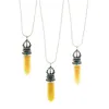 Pendant Necklaces Fashion Vintage Exquisite All-match Choker Hexagonal Cone Natural Stone Quartz Crystal Couple Necklace JewelryPendant Neck