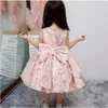 Abiti da ragazza Fashion Sleeveless Baby Girl Dress Flower Rosa Bambini Abito da battesimo COMPLEANNO PRINCIPE PER BAPTISTO