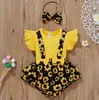 Newborn Infant Baby Girls Clothes Knitted Romper Short Sleeve Bow Flower Jumpsuit Outfits