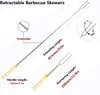 Kitchen Tools 32Inch Barbecue Fork Stainless Steel Marshmallow Roasting Stick Telescoping Smores Skewer For Dog BBQ Picnic Cam1113178