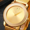 Relógios de pulso minimalistas relógio ultrafino para homens luxo ouro pulseira de malha de aço relógios masculinos casuais relógios de pulso de quartzo Relogio MasculinoWri
