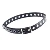 Belts Fashion Punk Belt For Women Men Durable Faux Leather Waist Exquisite Alloy Grommet Hole Korean Luxury Band 2022